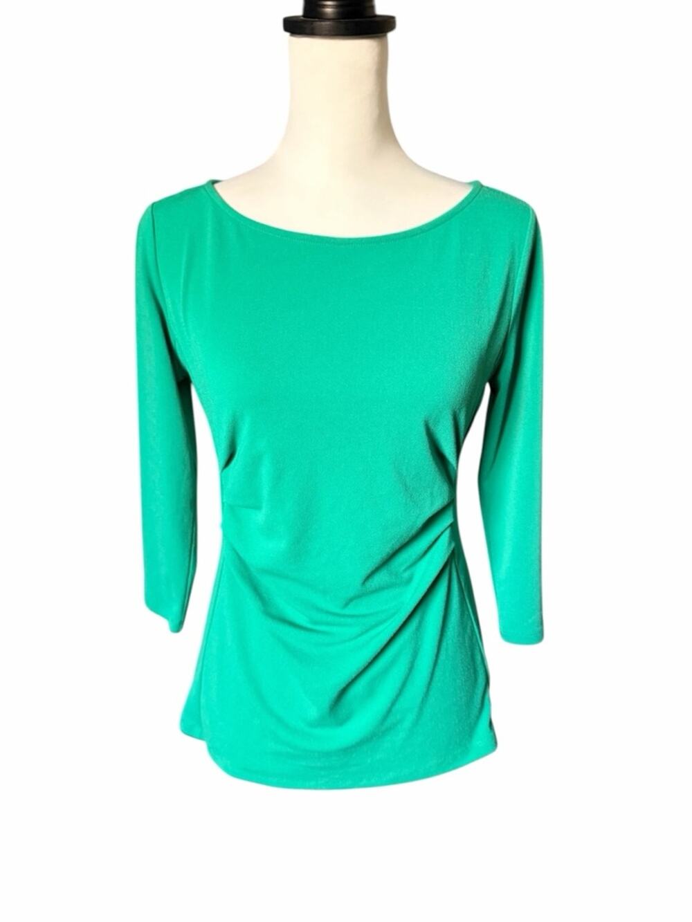 Ann Taylor Green 3/4 Sleeve Top Petite Medium
